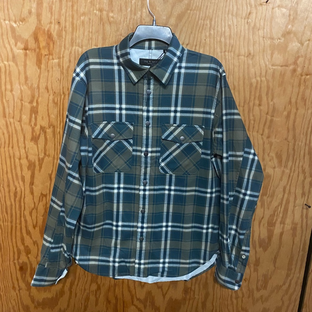 Rag & Bone Men’s Plaid Engineered Jack Snap Flannel Shirt